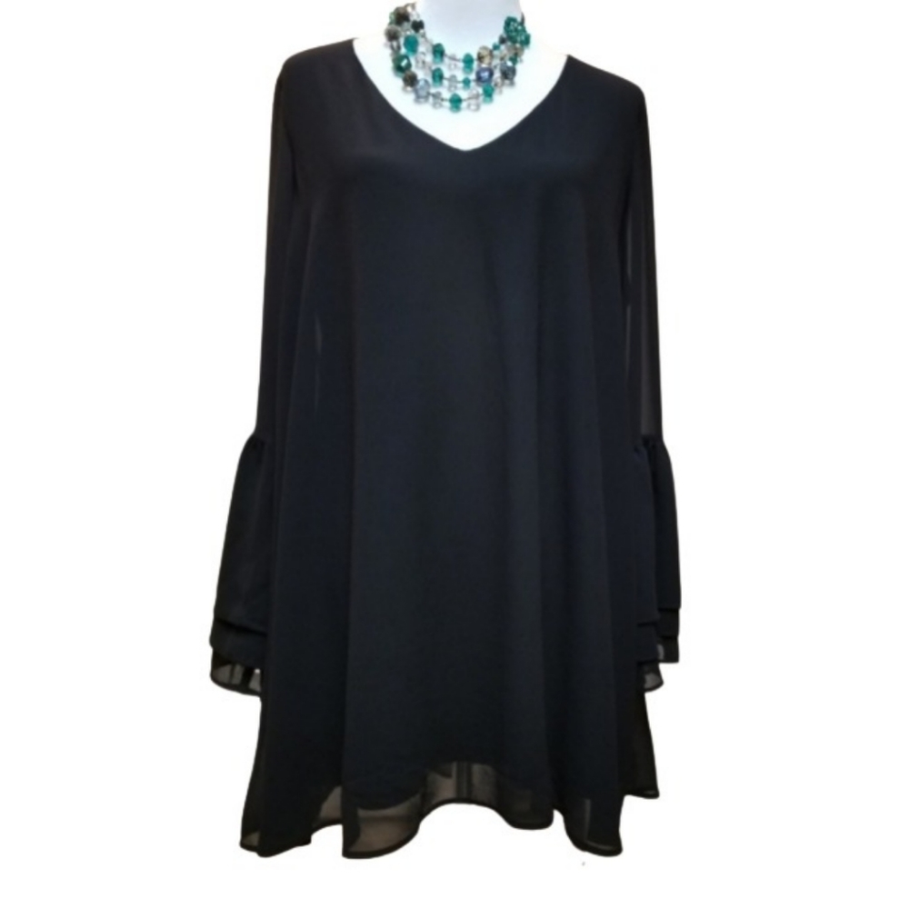 🆕️⬇️Show Me Your MuMu Black Chiffon Nolita Dress - Picture 2 of 9